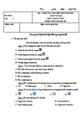 Đề kiểm tra cuối năm Tin học lớp 3 - Năm học 2015-2016